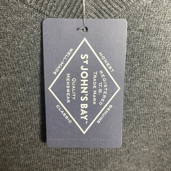 St. John’s Bay Men's Big and Tall Size 4XLT Gray V-Neck Sweater NWT - Picture 2 of 7